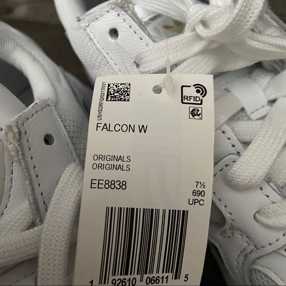 NWT Adidas Falcon White and Metallic Gold Accents - Picture 7 of 8